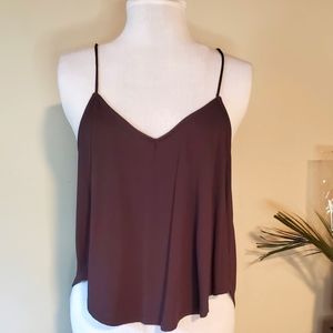 Revamped Sirens spagetti strap loose tank top cami grey gray black medium